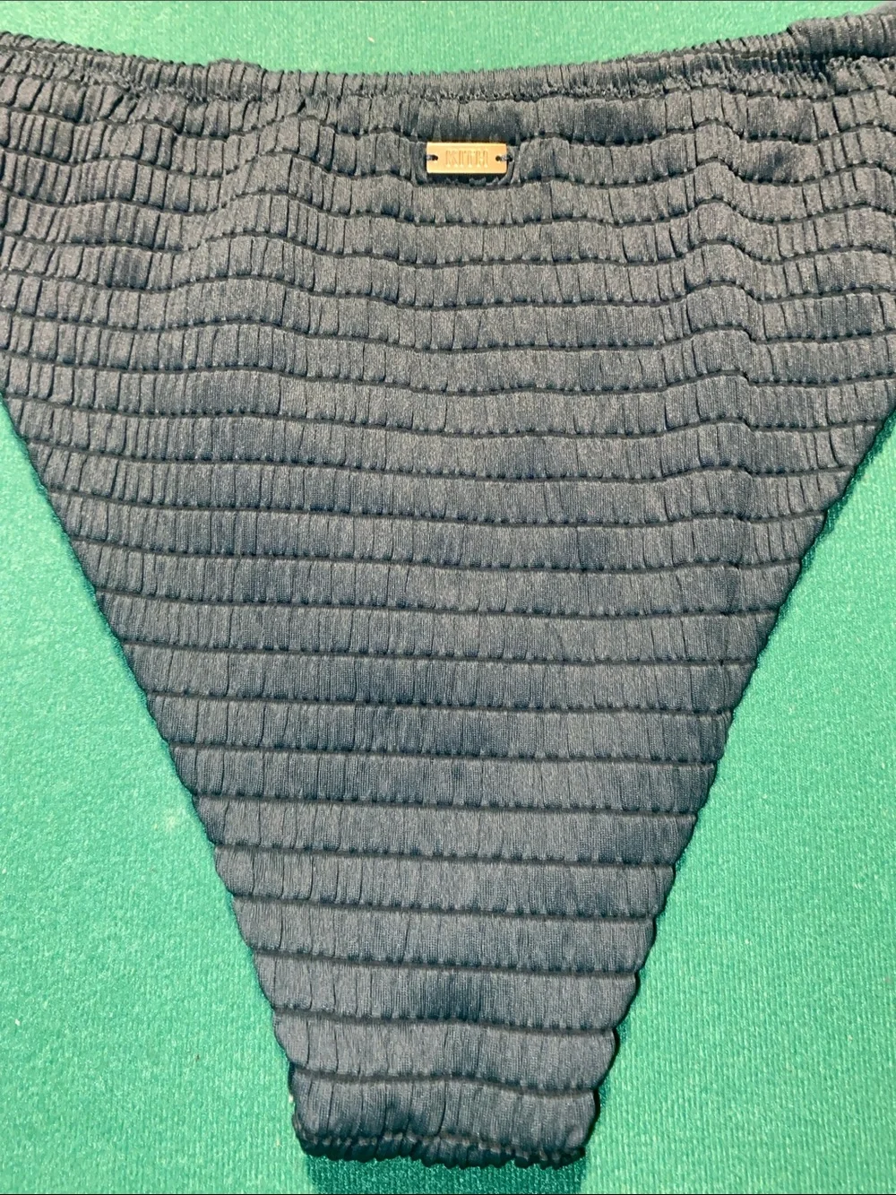 Kith Women's dk green Textured Triangle Bikini Set